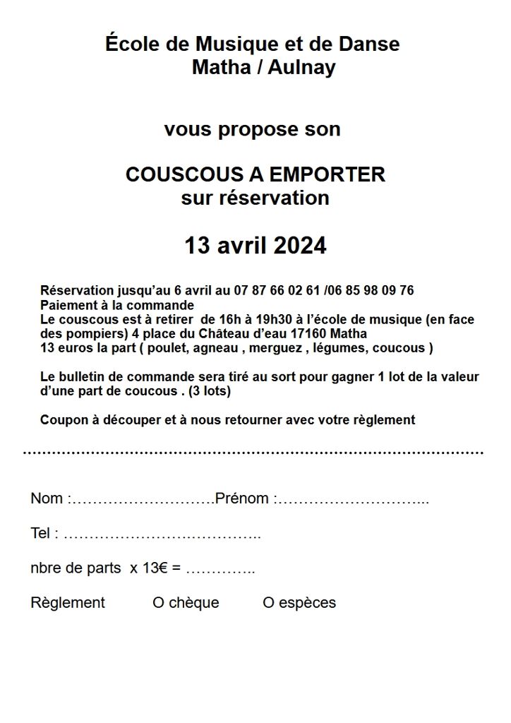 Couscous école de musique