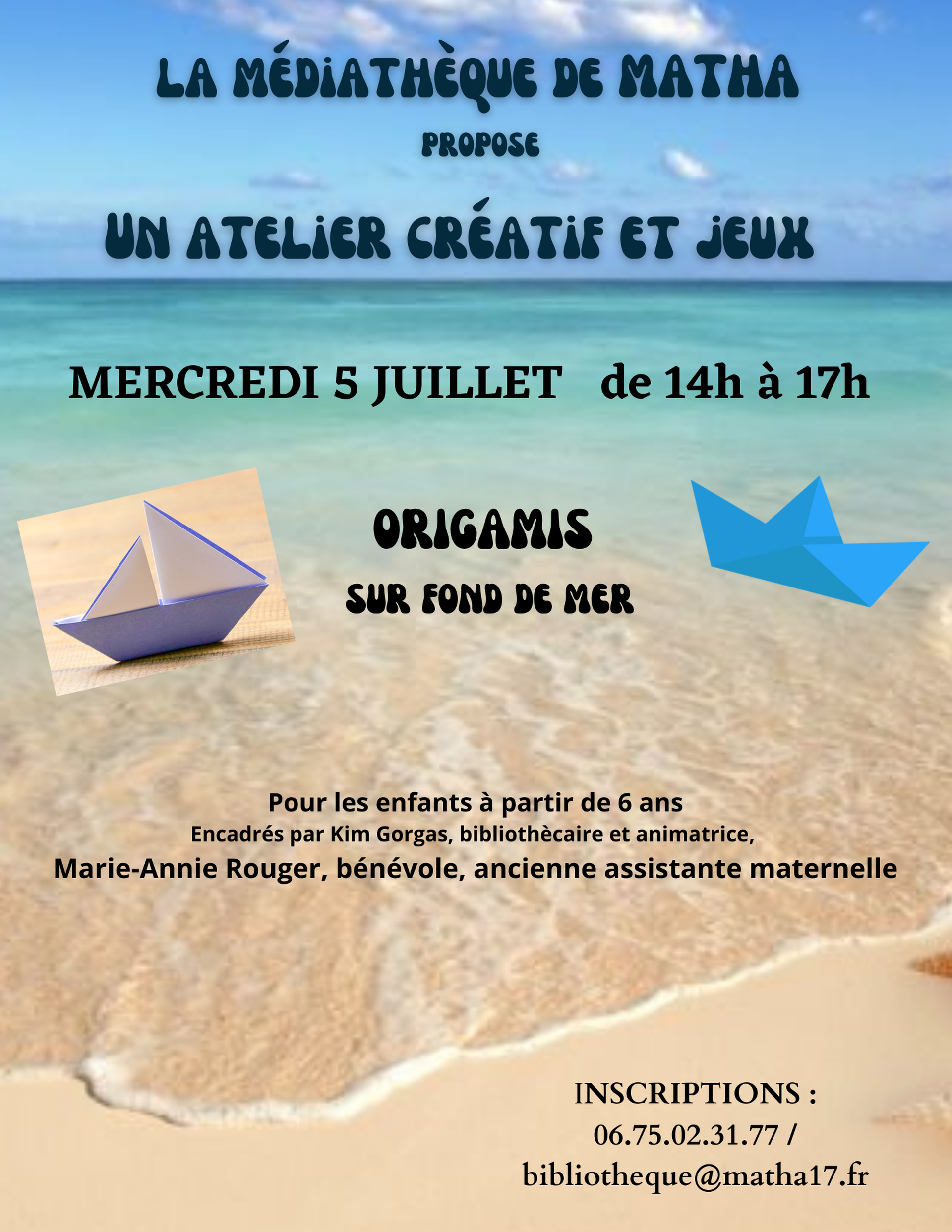 Mairie de Matha - atelier créatif et jeux à la médiathèque - actualité